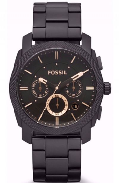 FOSSIL Machine Black Stainless Steel Chronograph FS4682