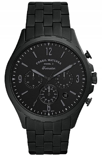 FOSSIL Forrester Black Stainless Steel Chronograph FS5697