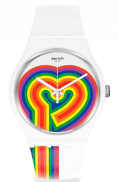 SWATCH Beating Love White Rubber Strap SUOW171