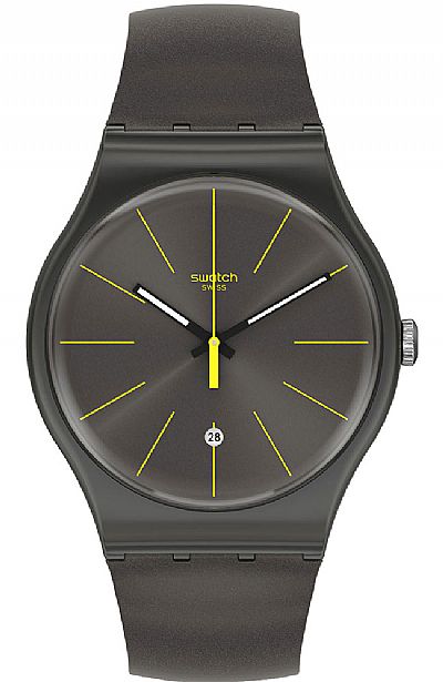 SWATCH Charcolazing Grey Rubber Strap SUOB404