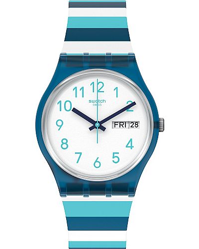 SWATCH Striped Waves Rubber Strap GN728
