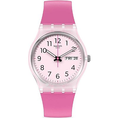 SWATCH Rinse Repeat Pink Rubber Strap GE724