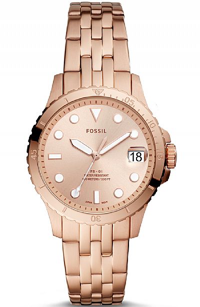 FOSSIL FB-01 Rose Gold Stainless Steel Bracelet ES4748