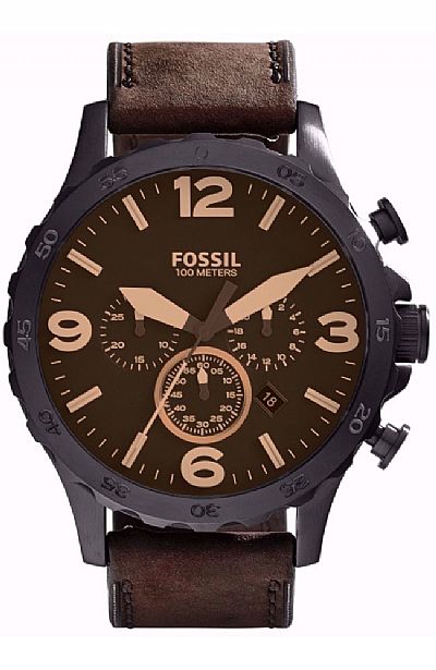 FOSSIL Nate Brown Leather Strap Chronograph JR1487