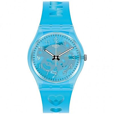 SWATCH Love From A To Z Blue Rubber Strap GZ353