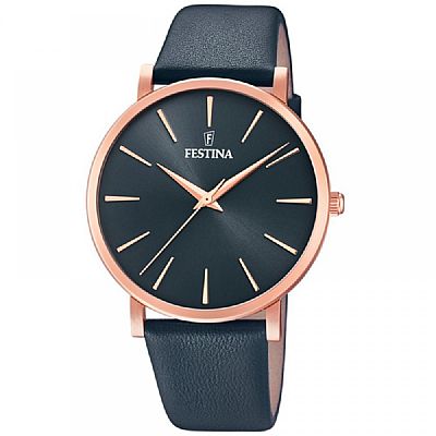 FESTINA Ladies Black Leather Strap F20373/2