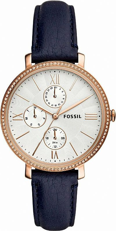 FOSSIL Jacqueline Crystals Blue Leather Multifunction ES5096