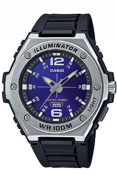 CASIO Collection Blue Rubber Strap MWA-100H-2AVEF