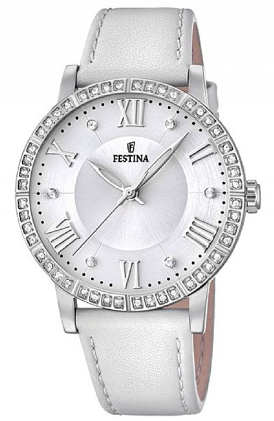 FESTINA Crystals White Leather Strap F20412/1