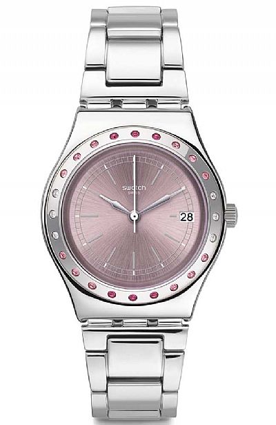 SWATCH Pinkaround Crystals Stainless Steel Bracelet YLS455G