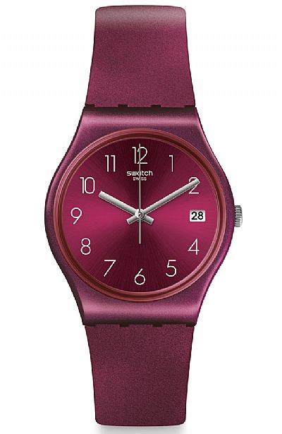 SWATCH Redbaya Burgundy Rubber Strap.GR405