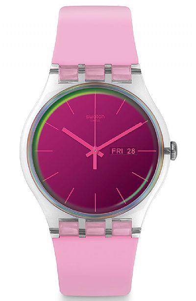 SWATCH Polarose Pink Rubber Strap SUOK710