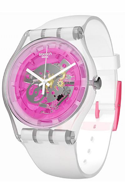 SWATCH Pinkmazing White Rubber Strap.SUOK130