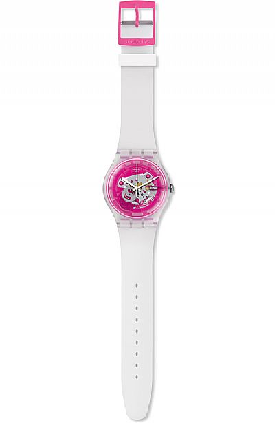 SWATCH Pinkmazing White Rubber Strap.SUOK130