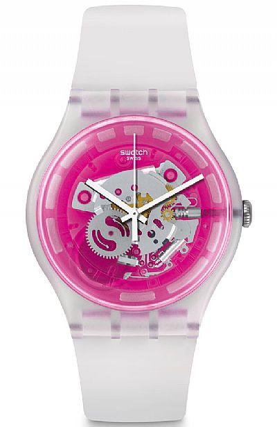 SWATCH Pinkmazing White Rubber Strap.SUOK130