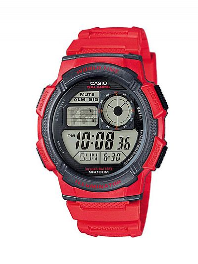 CASIO Digital Red Rubber AE-1000W-4AVEF