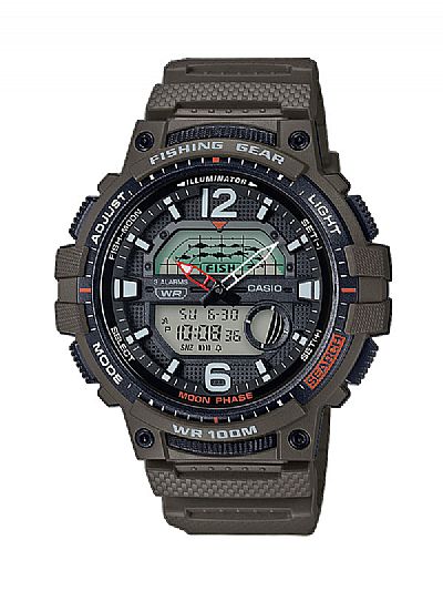 CASIO Fishing Gear Khaki Rubber Strap WSC-1250H-3AVEF