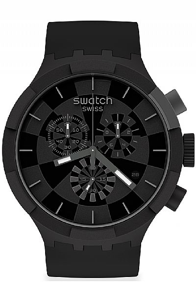 SWATCH Checkpoint Black Rubber Chronograph SB02B400