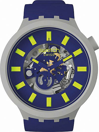 SWATCH LIMY Blue Rubber Strap SB03M103