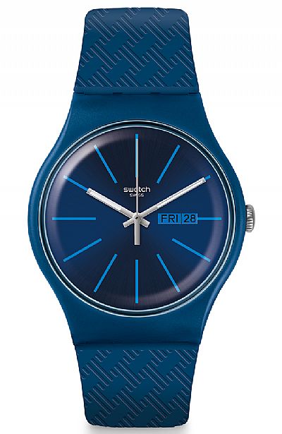 SWATCH Wave Path Blue Rubber Strap SUON713