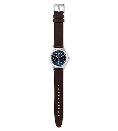 SWATCH Happy Joe Flash Brown Leather Strap YWS440