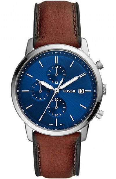 FOSSIL Minimalist Brown Leather Chronograph FS5850