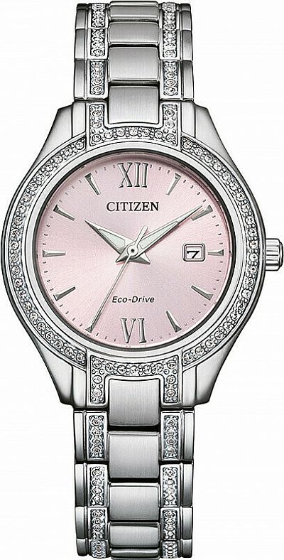 CITIZEN LADIES STEEL WITH CRYSTALS  FE1230-51X 