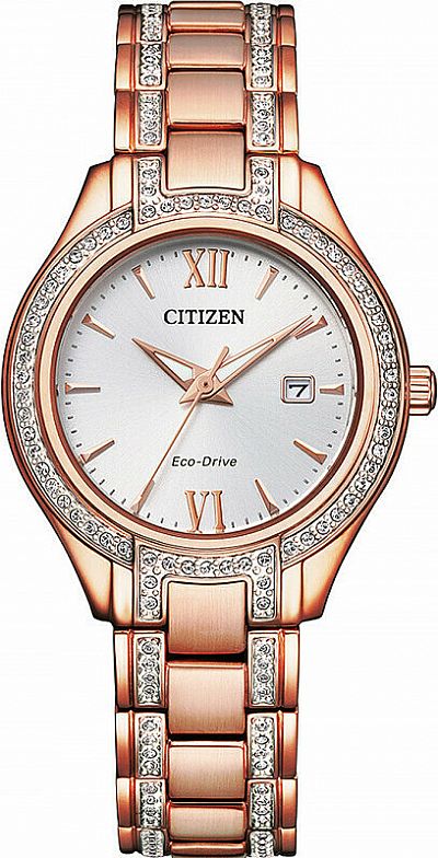 CITIZEN Eco-Drive Crystals Rosegold Bracelet FE1233-52A 