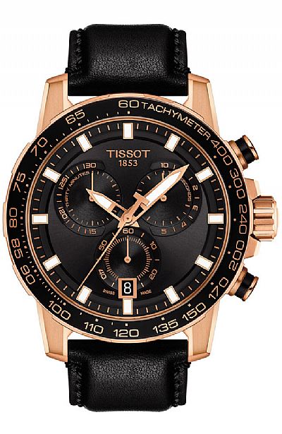 TISSOT Supersport Black Leather Cronograph T125.617.36.051.00