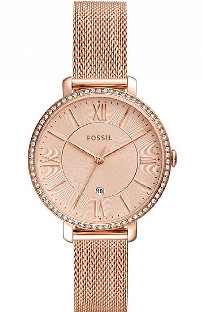 FOSSIL Jacqueline Crystals Rose Gold Stainless Steel Bracelet ES4628