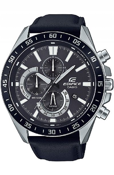 CASIO Edifice Black Leather Chronograph EFV-620L-1AVUEF