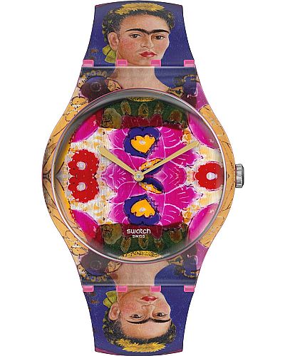SWATCH The Frame by Frida Kahlo Multicolor Silicone Strap SUOZ341