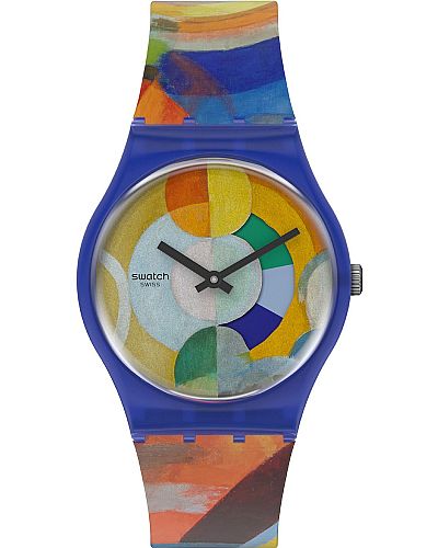SWATCH Carousel by Robert Delaunay Multicolor Rubber Strap GZ712