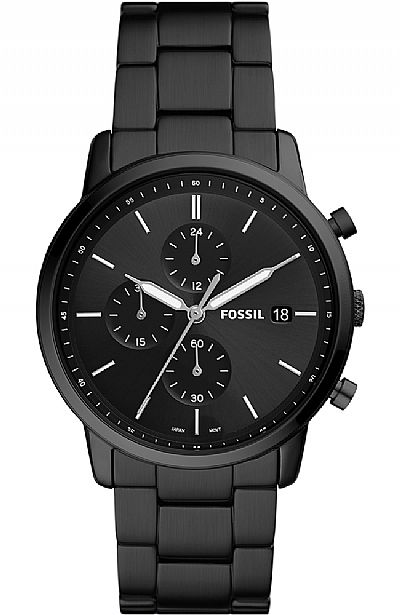 FOSSIL Minimalist Black Stainless Steel Chronograph FS5848