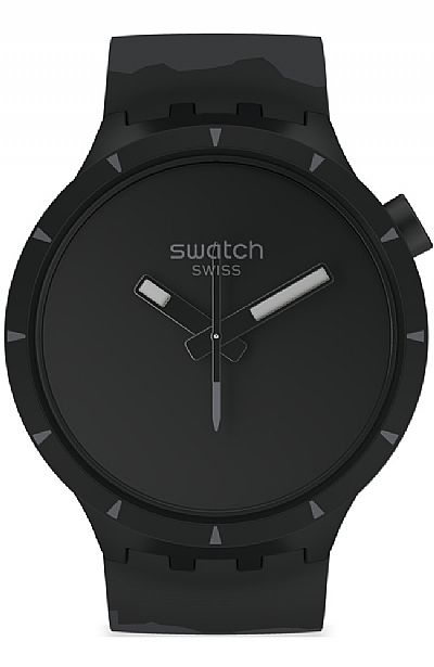 SWATCH Lost In The Cave Black Rubber Strap SB03B110
