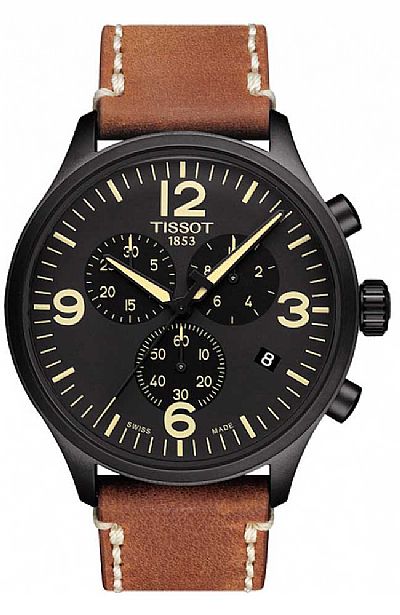 TISSOT T-Sport Chrono XL Brown Leather Chronograph   T116.617.36.057.00