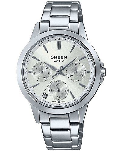CASIO Sheen Crystals Silver Stainless Steel Bracelet SHE-3516D-7AUEF