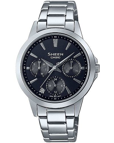 CASIO Sheen Crystals Silver Stainless Steel Bracelet  SHE-3516D-1AUEF