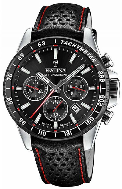 FESTINA Black Leather Chronograph F20561/4