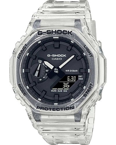 CASIO G-SHOCK Chronograph Transparent Rubber Strap  GA-2100SKE-7AER