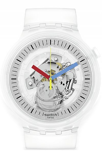 SWATCH Clearly Bold White Rubber Strap SB01K100