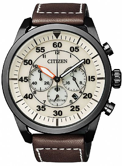 CITIZEN Eco-Drive Brown Leather Chronograph
