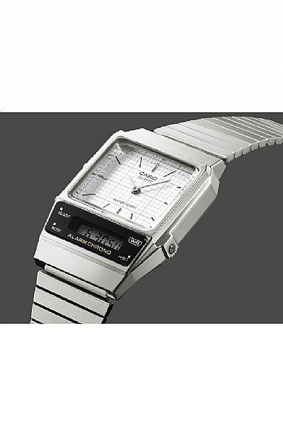 CASIO Vintage AnaDigi Silver Stainless Steel Bracelet AQ-800E-7AEF