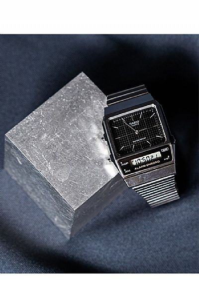 CASIO Vintage AnaDigi Silver Stainless Steel Bracelet AQ-800E-1AEF