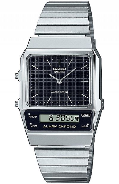 CASIO Vintage AnaDigi Silver Stainless Steel Bracelet AQ-800E-1AEF