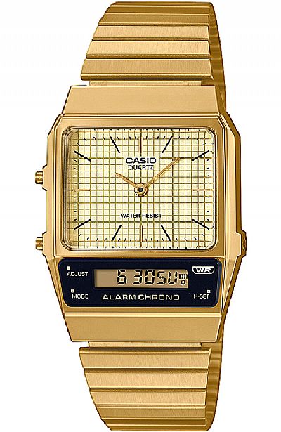 CASIO Vintage AnaDigi Gold Stainless Steel Bracelet AQ-800EG-9AEF