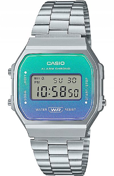 CASIO Vintage Silver Stainless Steel Bracelet A168WER-2AEF