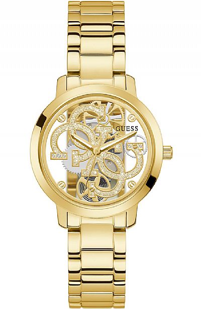 GUESS Quattro Clear Crystals Gold Stainless Steel Bracelet GW0300L2