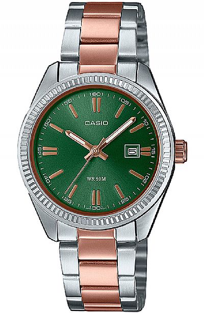 CASIO Collection Two Tone Stainless Steel Bracelet LTP-1302PRG-3AVEF