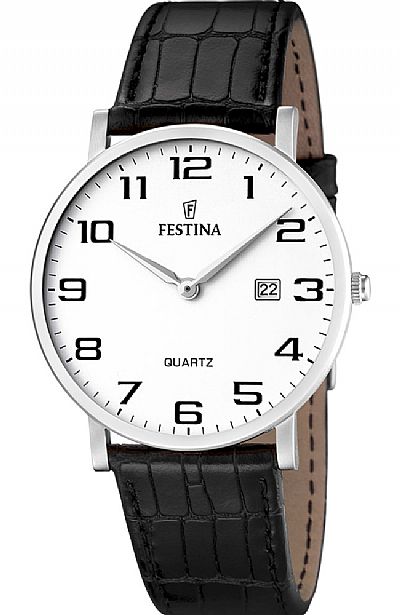 FESTINA Black Leather Strap F16476/1